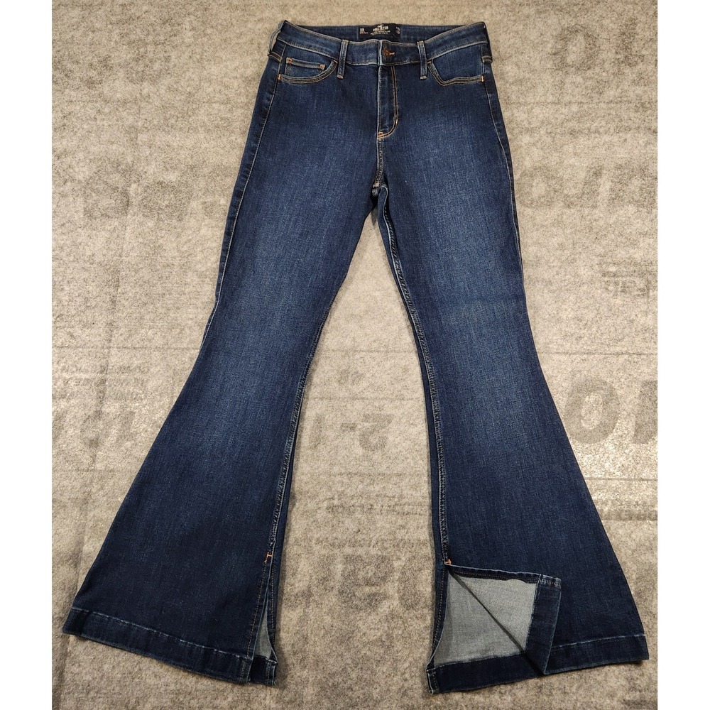hollister jeans women size 9R blue‎ High Rise Vintage Flare Soft Stretch 33x30.5